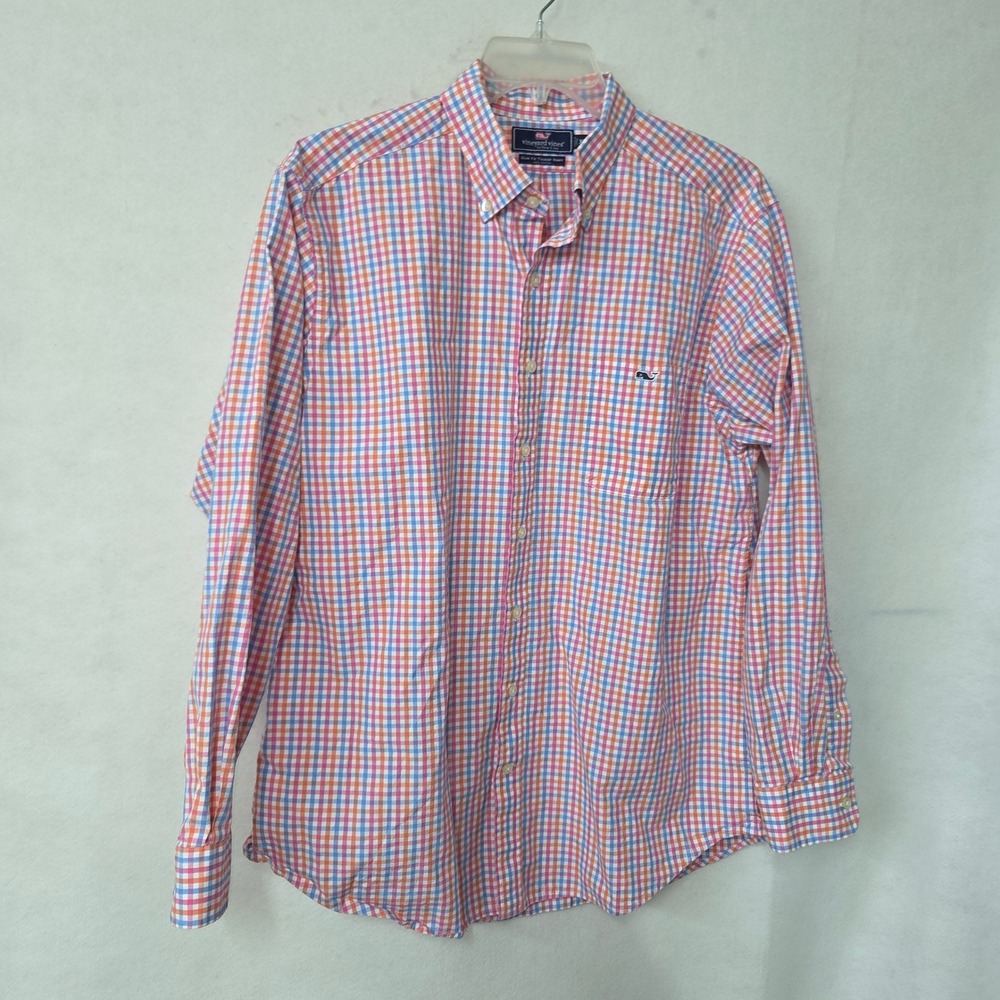 Vineyard Vines Slim Fit Tucker Shirt Men XL Plaid Button Down Long Sleeve Cotton